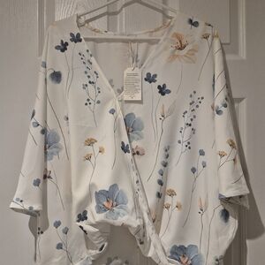 Floral Kimono Sleeve Top